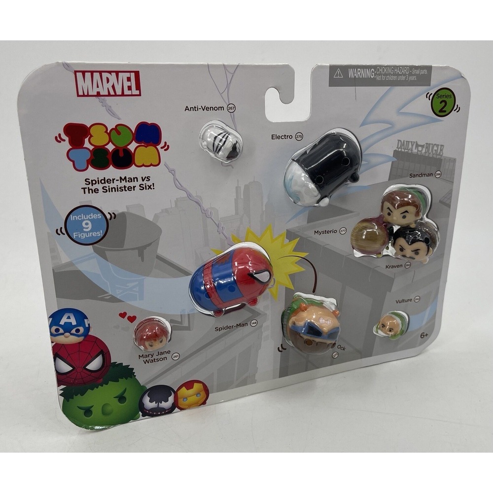 Disney Marvel 9 Pack Tsum Tsum Spider-Man Vs. The Sinister‎ Six Series 2 New NIP